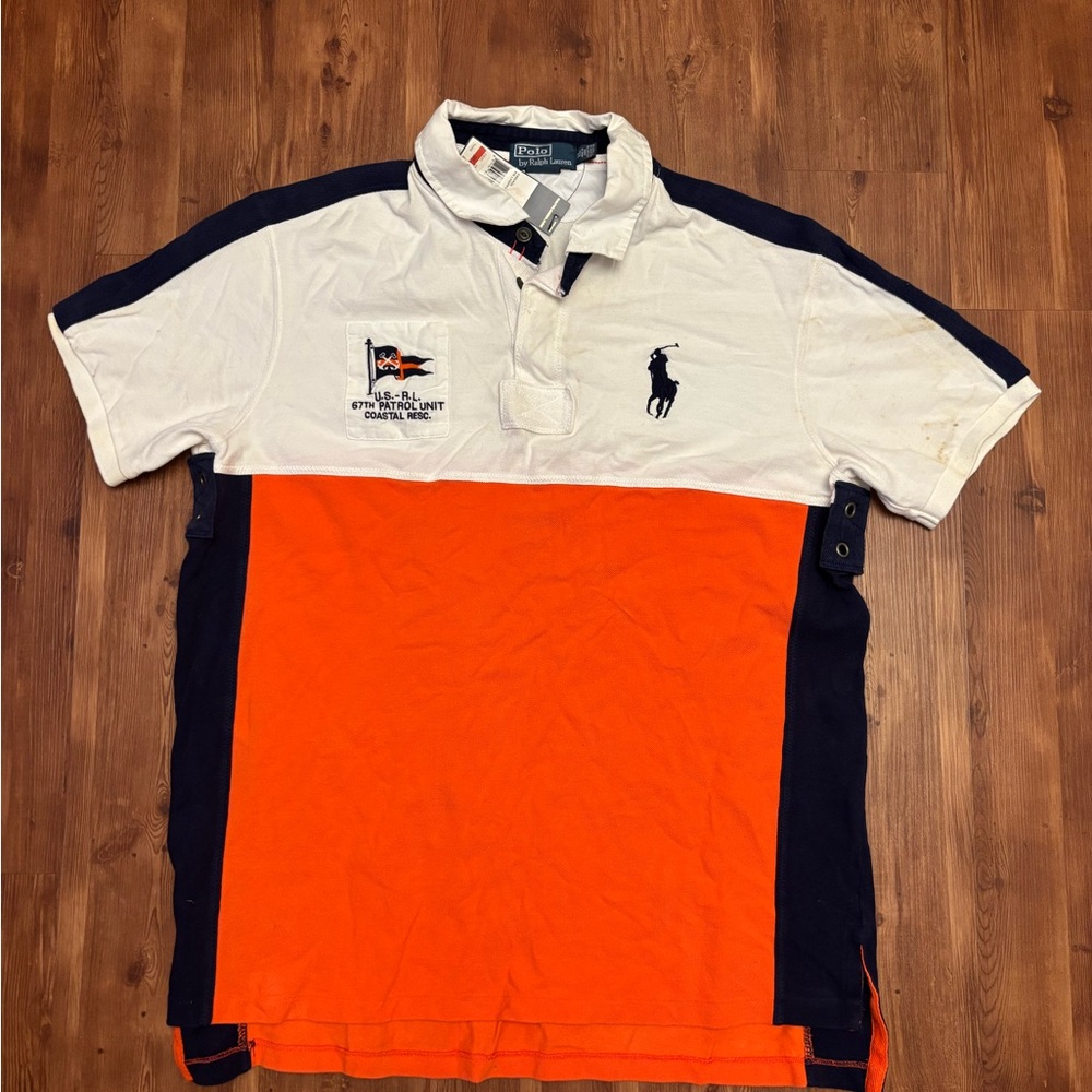 Polo by Ralph Lauren NWT Men's Orange and White Shirt